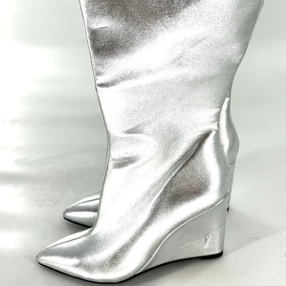 Open Edit Erik Wedge Boots 5.5 Tall Cocktail Party Night Out Western - Picture 11 of 13